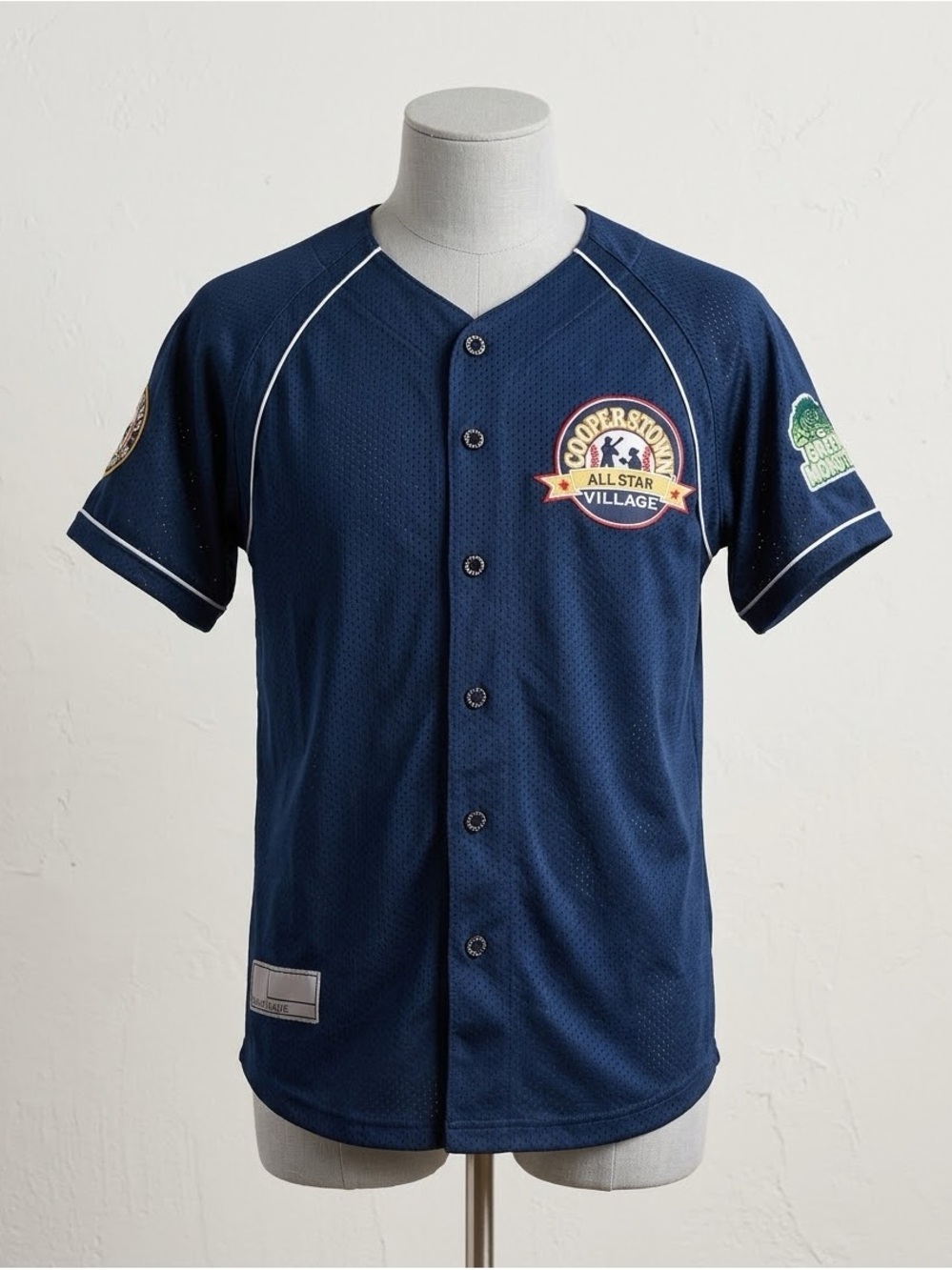 Cooperstown All Star Village Baseball Jersey Mens Small Navy #19 CTC Champions